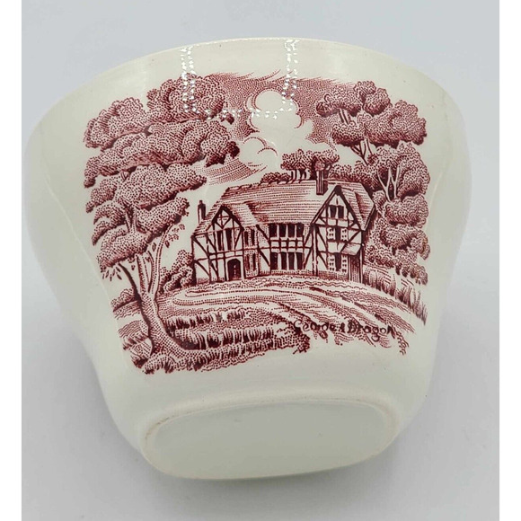 Vintage Grindley Staffordshire English Country Red Open Sugar Bowl - Picture 2 of 8